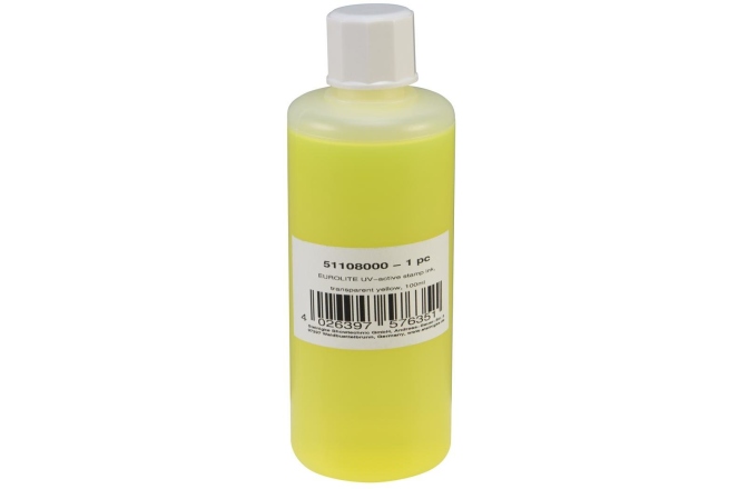 Cerneală pentru ștampilă UV, galben Eurolite UV-active Stamp Ink, transparent yellow, 100ml