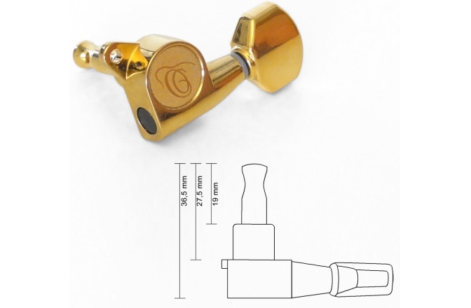 Cheie de acordare Ukulele Ortega Tuner G, B, E - Gold