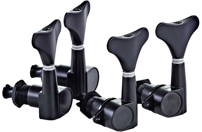 Cheițe chitară bas Ortega Electric/acoustic bass tuning machines, standard, 4-string Die-Cast, 2+2 - Black