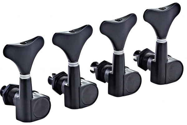 Electric/acoustic bass tuning machines, standard, 4 string Die-Cast, 4 in line - Black