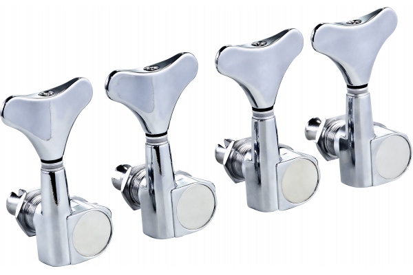 Electric/acoustic bass tuning machines, standard, 4 string Die-Cast, 4 in line - Chrome