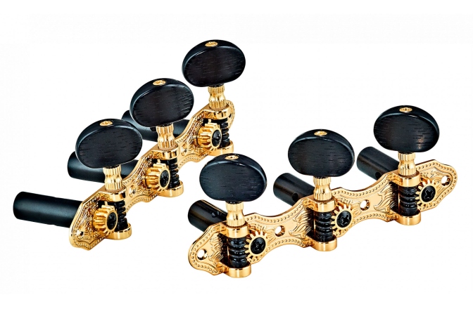 Cheițe chitară clasică Ortega classic tuning machines set - gold hw / black tubes deluxe