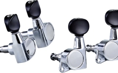 Cheiţe ukulele Ortega Ukulele Die-Cast, black button - Chrome