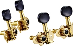 Cheiţe ukulele Ortega Ukulele set open gear, black ABS button - Gold