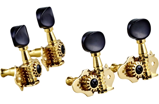 Cheiţe ukulele Ortega Ukulele set open gear, black ABS button - Gold