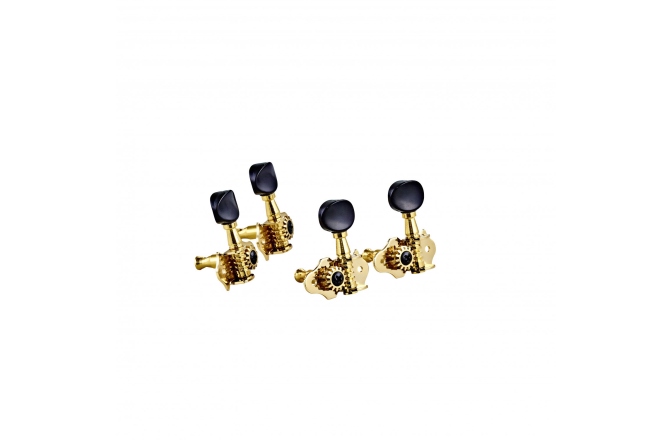 Cheiţe ukulele Ortega Ukulele set open gear, black ABS button - Gold