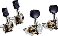Cheiţe ukulele Ortega Ukulele set open gear, black ABS button - Nickel