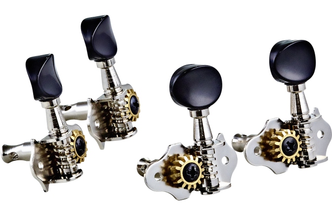 Cheiţe ukulele Ortega Ukulele set open gear, black ABS button - Nickel