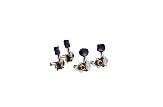 Cheiţe ukulele Ortega Ukulele set open gear, black ABS button - Nickel