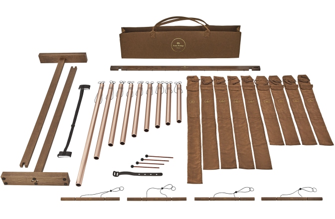 Chimes Meinl 9-piece Sound Bath Tube Chime Solfeggio Set, Champagne gold