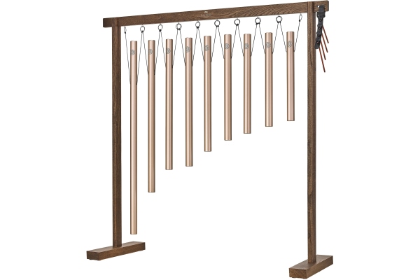 9-piece Sound Bath Tube Chime Solfeggio Set, Champagne gold