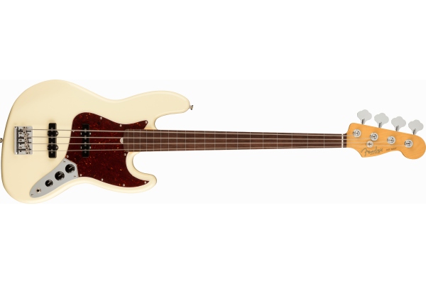 American PRO II Jazz Bass Fretless Olympic White