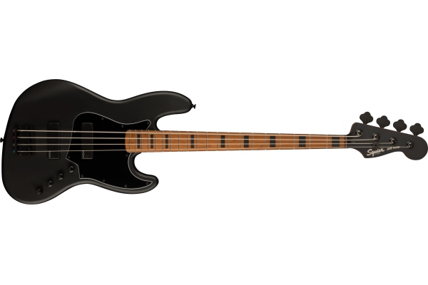FSR Contemporary Active Jazz Bass HH Roasted Maple Fingerboard with Blocks and Binding Black Pickguard Flat Black