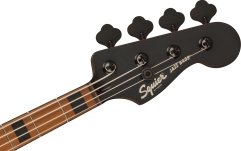 Chitară bas cu 4 corzi Fender Squier FSR Contemporary Active Jazz Bass HH Roasted Maple Fingerboard with Blocks and Binding Black Pickguard Flat Black