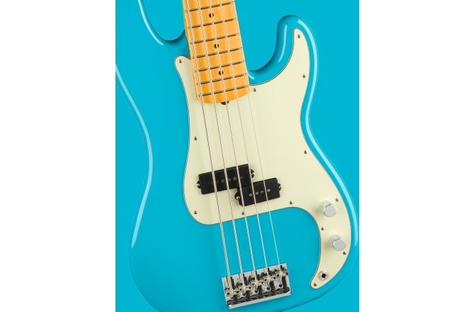 Chitară bas cu 5 corzi Fender American Professional II Precision Bass V  Miami Blue