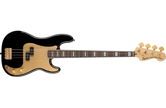 Chitară bas Fender Squier 40th Anniversary Precision Bass Gold GPG BLK