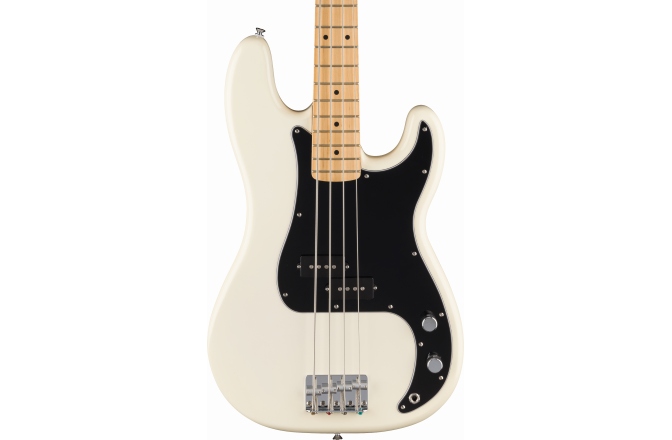 Chitara bas Fender Standard Precision Bass MF Black Pickguard Olympic White