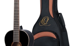 Chitară clasică stângaci Ortega Family Series 4/4 Classical Guitar 6 String Lefty - black + bag