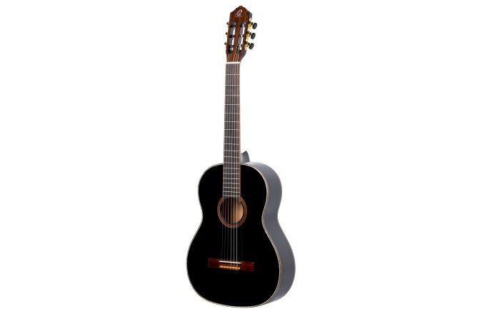 Chitară clasică stângaci Ortega Family Series 4/4 Classical Guitar 6 String Lefty - black + bag