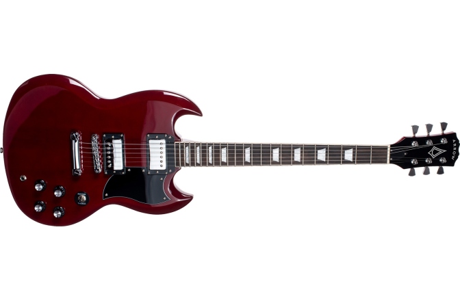 Chitară electrică Arrow Twincut SG22 Cherry Pie Rosewood/Black