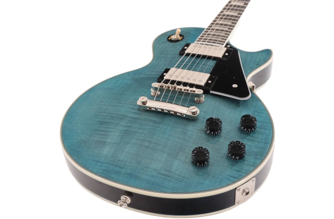 Chitară electrică Epiphone Les Paul Custom Figured Transparent Blue Incl. Premium Gig Bag