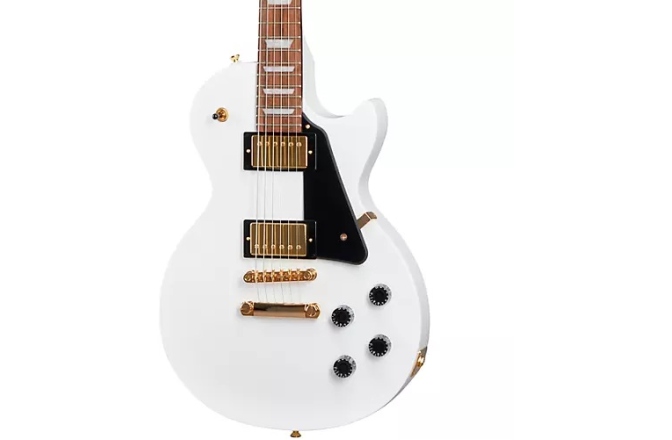 Chitară electrică Epiphone Les Paul Studio Gold Hardware Alpine White