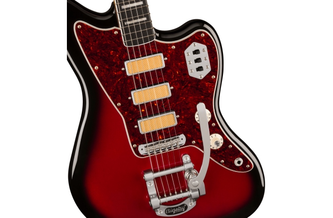 Chitară electrică Fender Gold Foil Jazzmaster Ebony Fingerboard, Candy Apple Burst