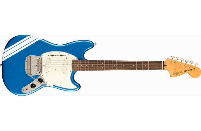 Chitară Electrică Fender Squier FSR Classic Vibe '60s Competition Mustang Laurel Fingerboard Parchment Pickguard Lake Placid Blue with Olympic White Stripes