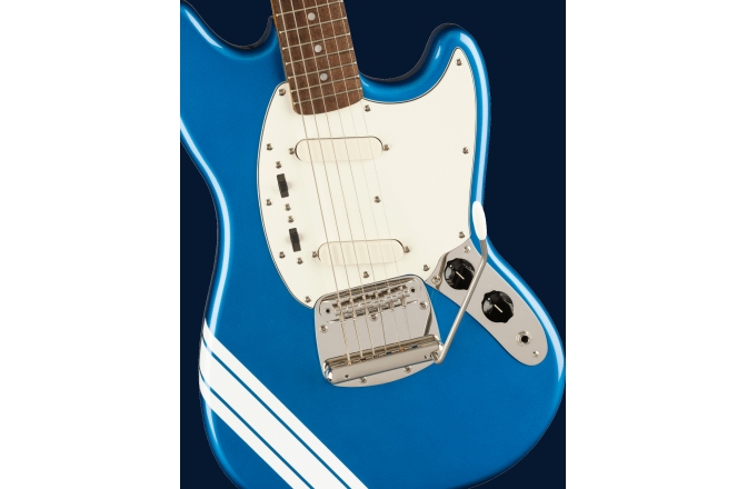 Chitară Electrică Fender Squier FSR Classic Vibe '60s Competition Mustang Laurel Fingerboard Parchment Pickguard Lake Placid Blue with Olympic White Stripes