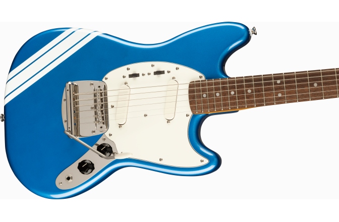 Chitară Electrică Fender Squier FSR Classic Vibe '60s Competition Mustang Laurel Fingerboard Parchment Pickguard Lake Placid Blue with Olympic White Stripes