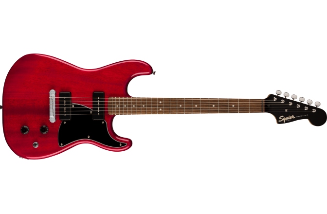 Chitară Electrică Fender Squier Paranormal Strat-O-Sonic Laurel Fingerboard Black Pickguard Crimson Red Transparent