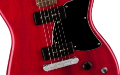Chitară Electrică Fender Squier Paranormal Strat-O-Sonic Laurel Fingerboard Black Pickguard Crimson Red Transparent