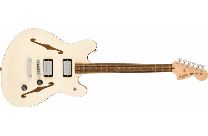 Chitară Electrică Semi-Hollow Fender Squier Affinity Series Starcaster Deluxe LF Olympic White