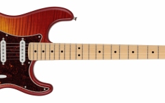 Chitară electrică ST Fender Hybrid II Stratocaster MF Flame Sunset Orange Transparent