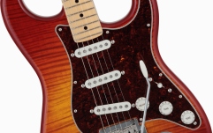 Chitară electrică ST Fender Hybrid II Stratocaster MF Flame Sunset Orange Transparent