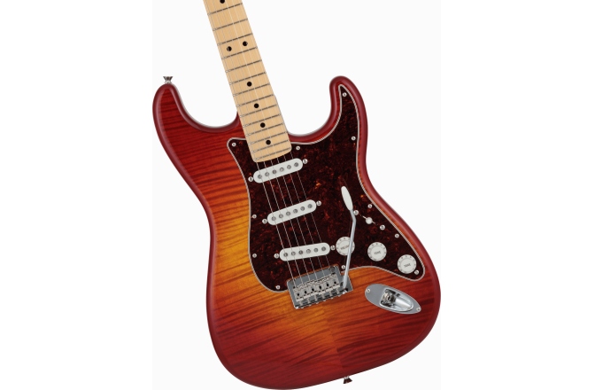 Chitară electrică ST Fender Hybrid II Stratocaster MF Flame Sunset Orange Transparent