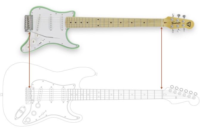 Chitară electrică Traveler Guitar - Travelcaster Deluxe - Surf Green