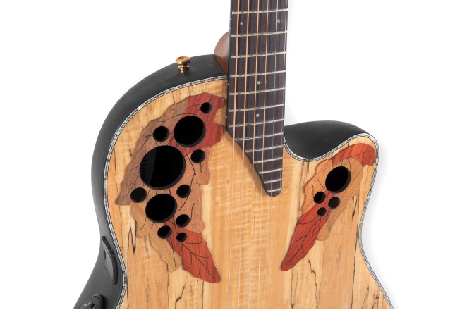 Chitara electro-acustica Ovation Celebrity Elite Plus Mid Cutaway Natural Spalted Maple