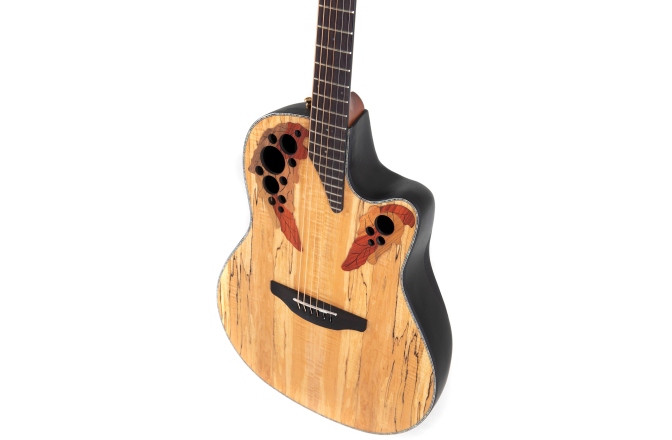 Chitara electro-acustica Ovation Celebrity Elite Plus Mid Cutaway Natural Spalted Maple