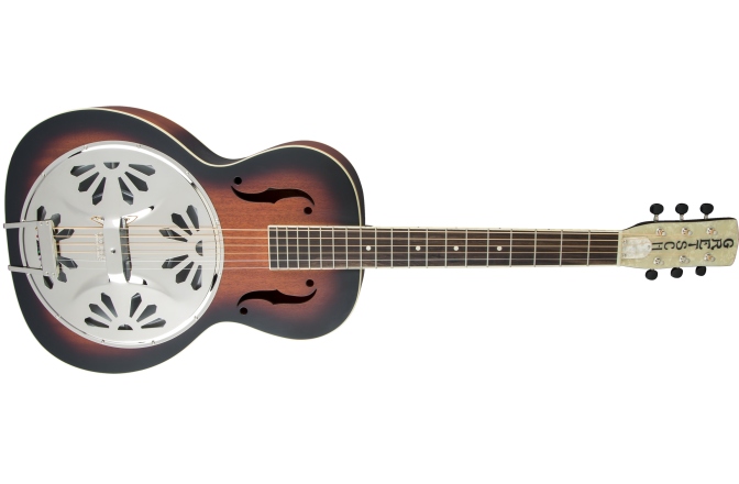Chitară Electro-Acustică Rezonator Gretsch Guitars G9220 Bobtail™ Round-Neck A.E. Mahogany Body Spider Cone Resonator Guitar Fishman Nashville Resonator Pickup 2-Color Sunburst
