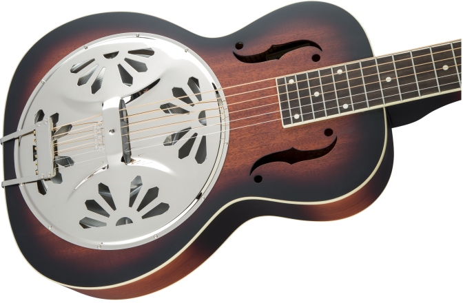 Chitară Electro-Acustică Rezonator Gretsch Guitars G9230 Bobtail™ Square-Neck A.E. Mahogany Body Spider Cone Resonator Guitar Fishman Nashville Resonator Pickup 2-Color Sunburst