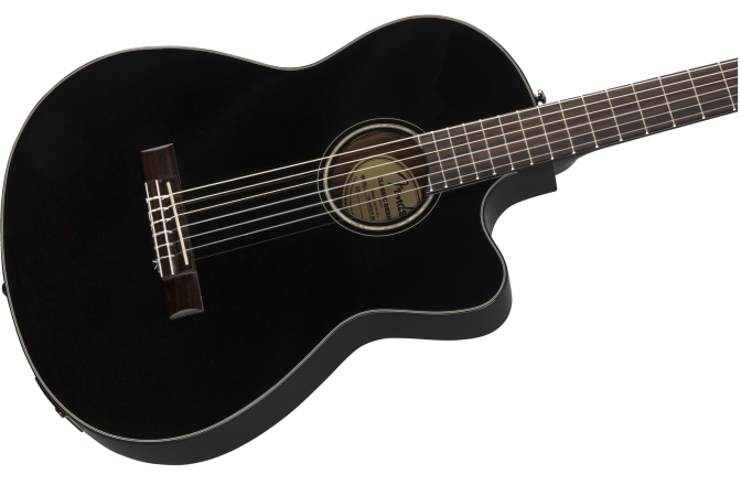 Chitară electro-clasică hibrid Fender CN-140SCE Nylon BK W/Case