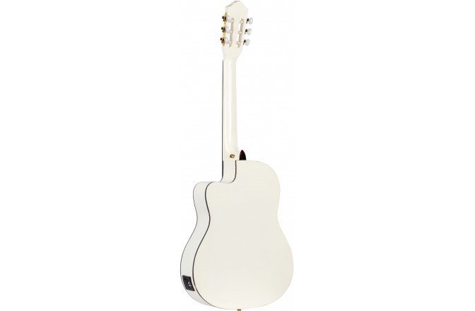 Chitară electro-clasică Ortega B-Grade  Family Series Pro Classical Guitar 4/4 Thinline Body Slim Neck - White + Bag
