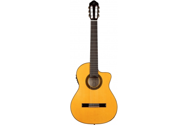 B-Grade  Traditional Series Nylon String Flamenco Guitar 6 String Thinline - Spruce / Maple + Bag