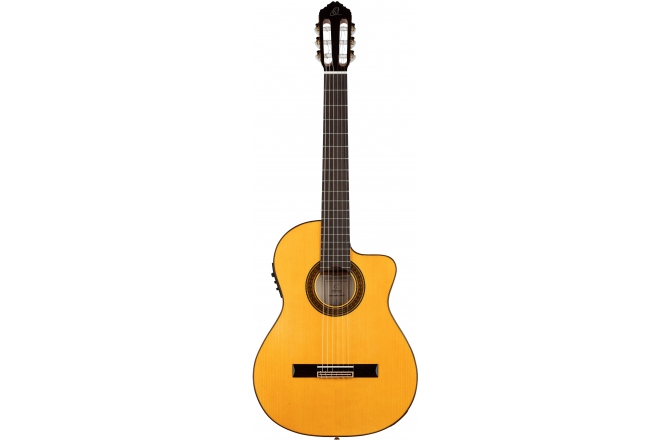 Chitară electro-clasică  Ortega B-Grade  Traditional Series Nylon String Flamenco Guitar 6 String Thinline - Spruce / Maple + Bag