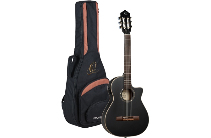 Chitară electro- clasică Ortega FS 3/4 - 6-String - Satin Black + Gig Bag