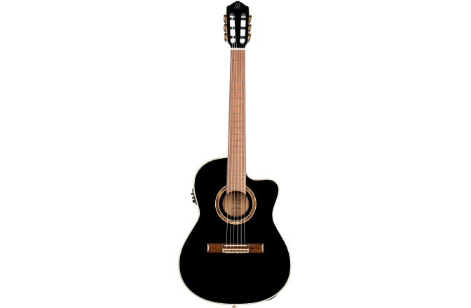 Chitară electro-clasică  Ortega Performer Series Classical Guitar  4/4  Slim Neck / Thinline Body - black + bag