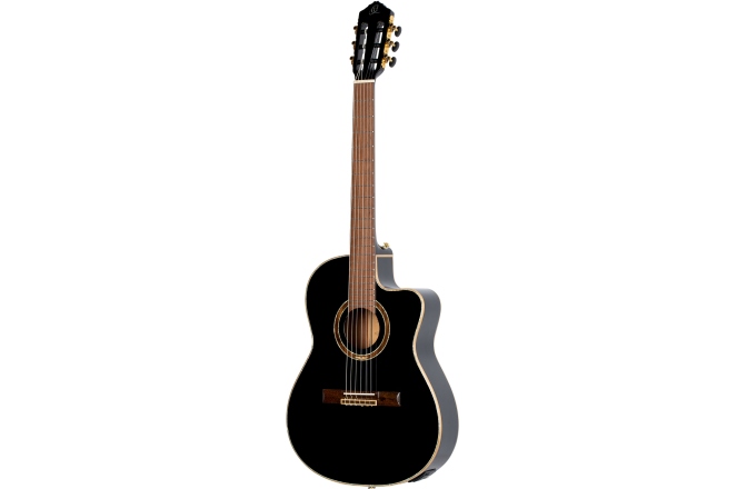 Chitară electro-clasică  Ortega Performer Series Classical Guitar  4/4  Slim Neck / Thinline Body - black + bag