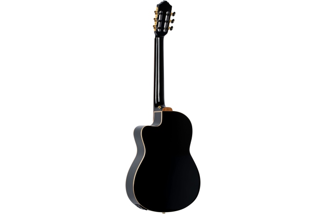 Chitară electro-clasică  Ortega Performer Series Classical Guitar  4/4  Slim Neck / Thinline Body - black + bag
