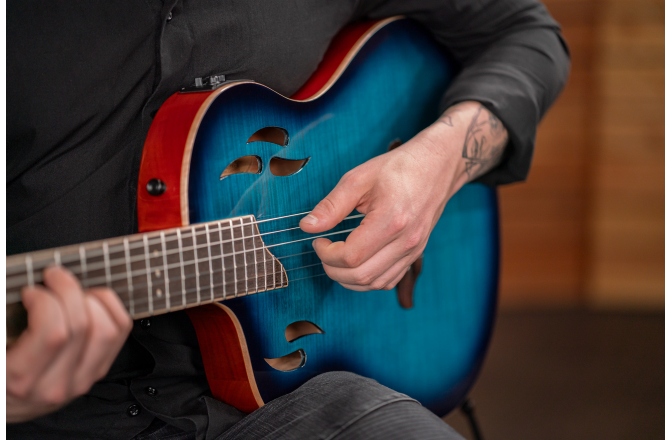 Chitară electro- clasică Ortega TourPlayer DeLuxe Lefty - Flamed Maple Blue + Gig Bag